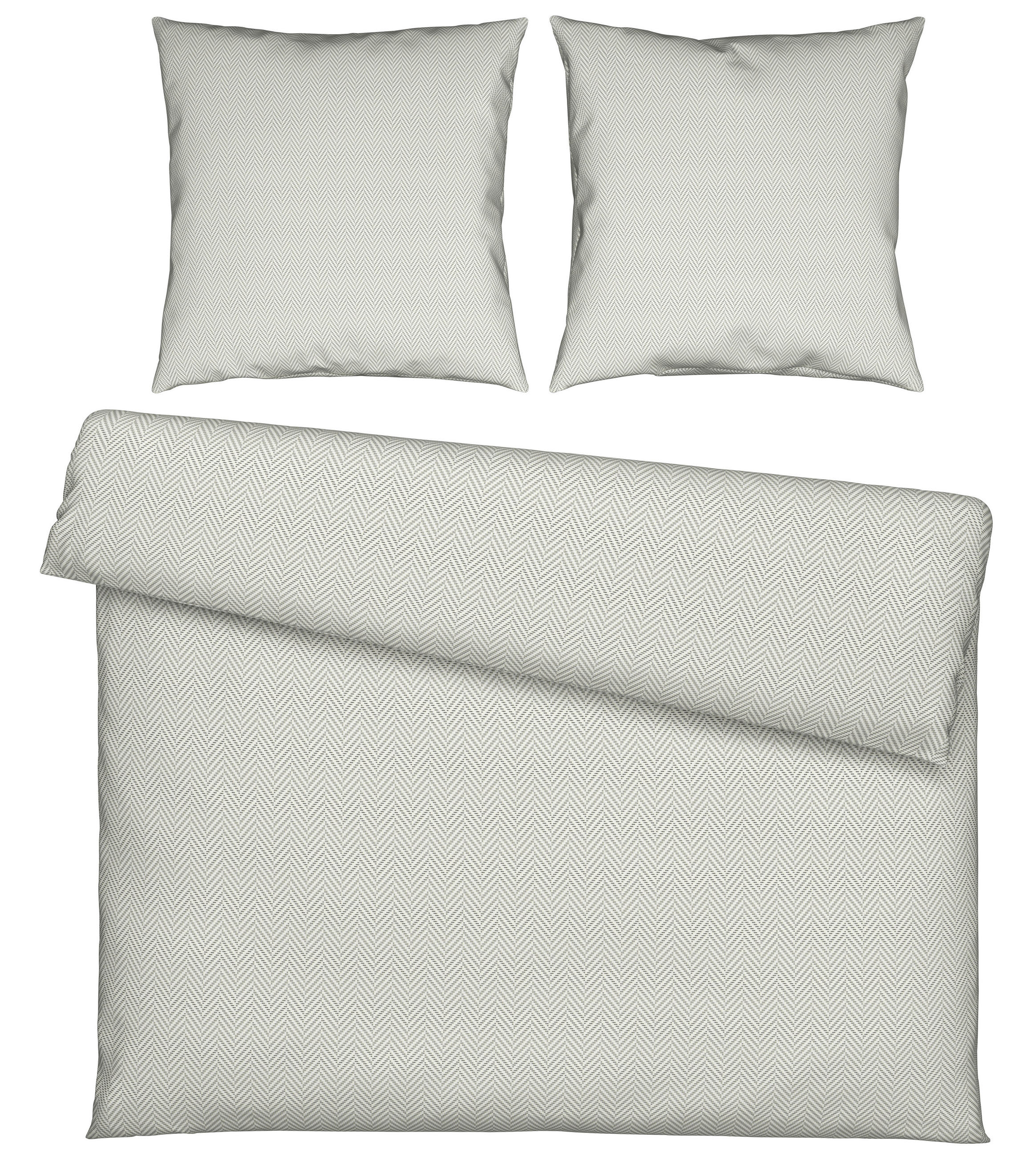 BETTWÄSCHE Flanell 200/200 cm  - Weiß/Grau, Textil (200/200cm) - Novel