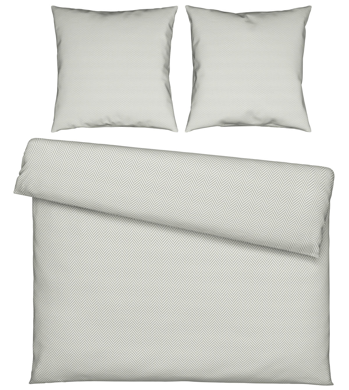 BETTWÄSCHE Flanell 200/200 cm  - Weiß/Grau, Textil (200/200cm) - Novel