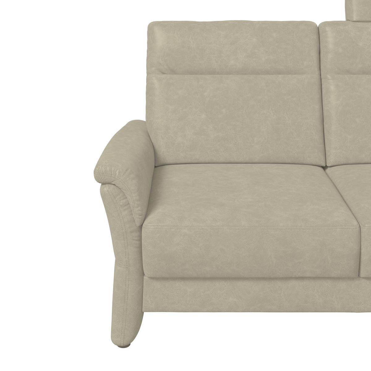 2,5-SITZER Mikrofaser Hellgrau  - Hellgrau/Schwarz, Konventionell, Kunststoff/Textil (170/99/91cm) - Elegando