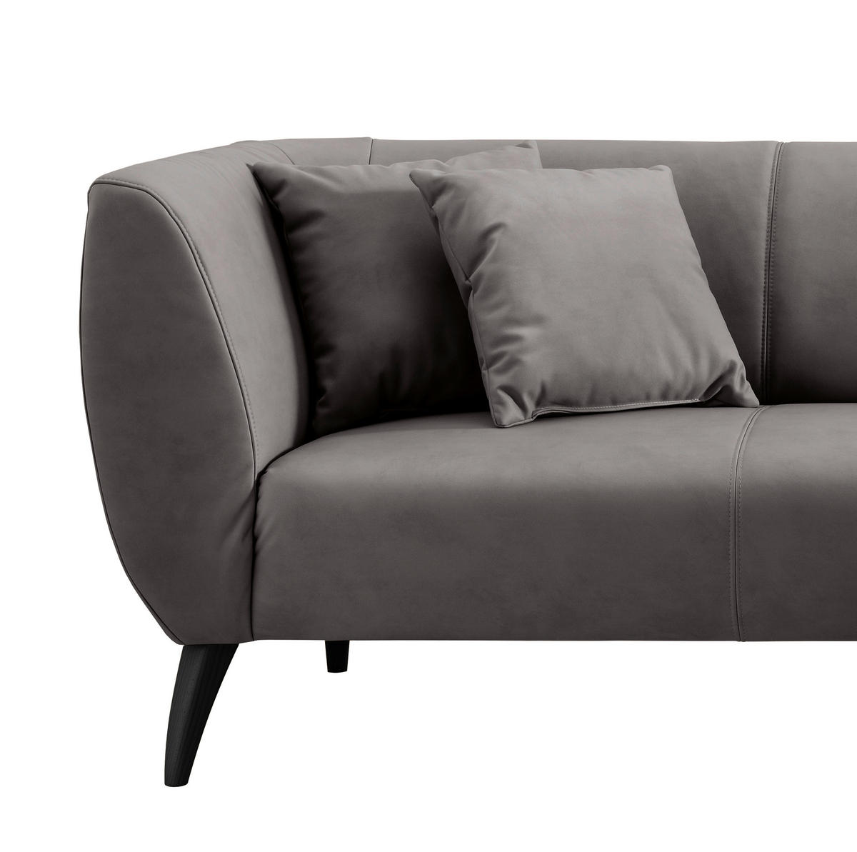 ECKSOFA in Lederlook Anthrazit  - Anthrazit/Schwarz, Modern, Holz/Textil (264/160cm) - Livetastic