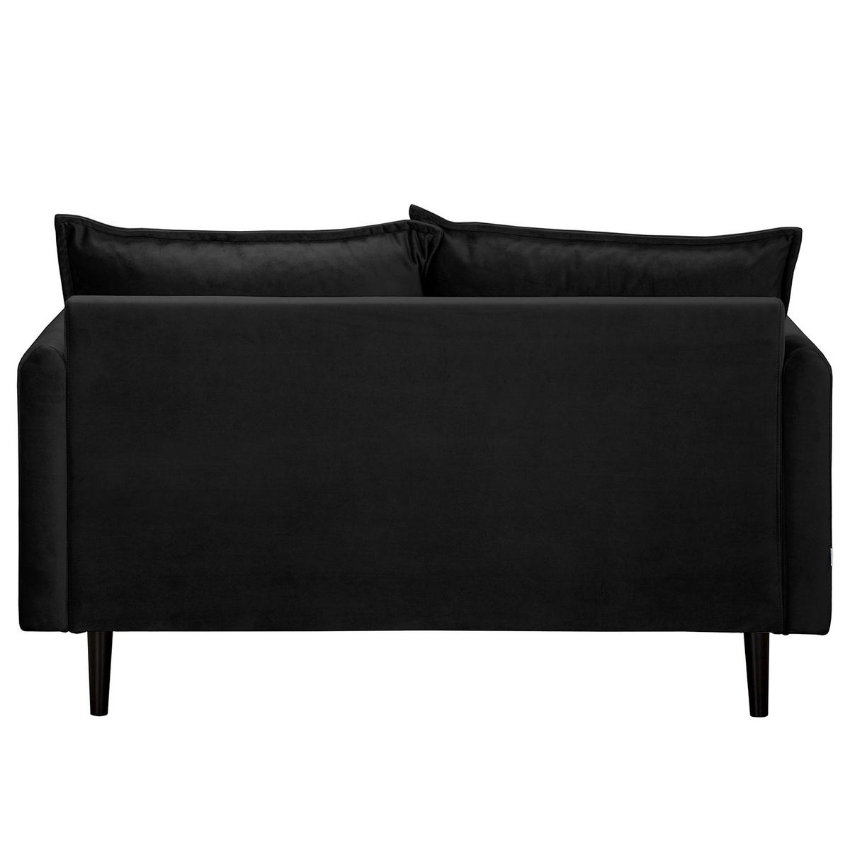 2-SITZER-SOFA JULI Samt Schwarz  - Schwarz, Design, Holz/Textil (138/86/100cm) - P & B