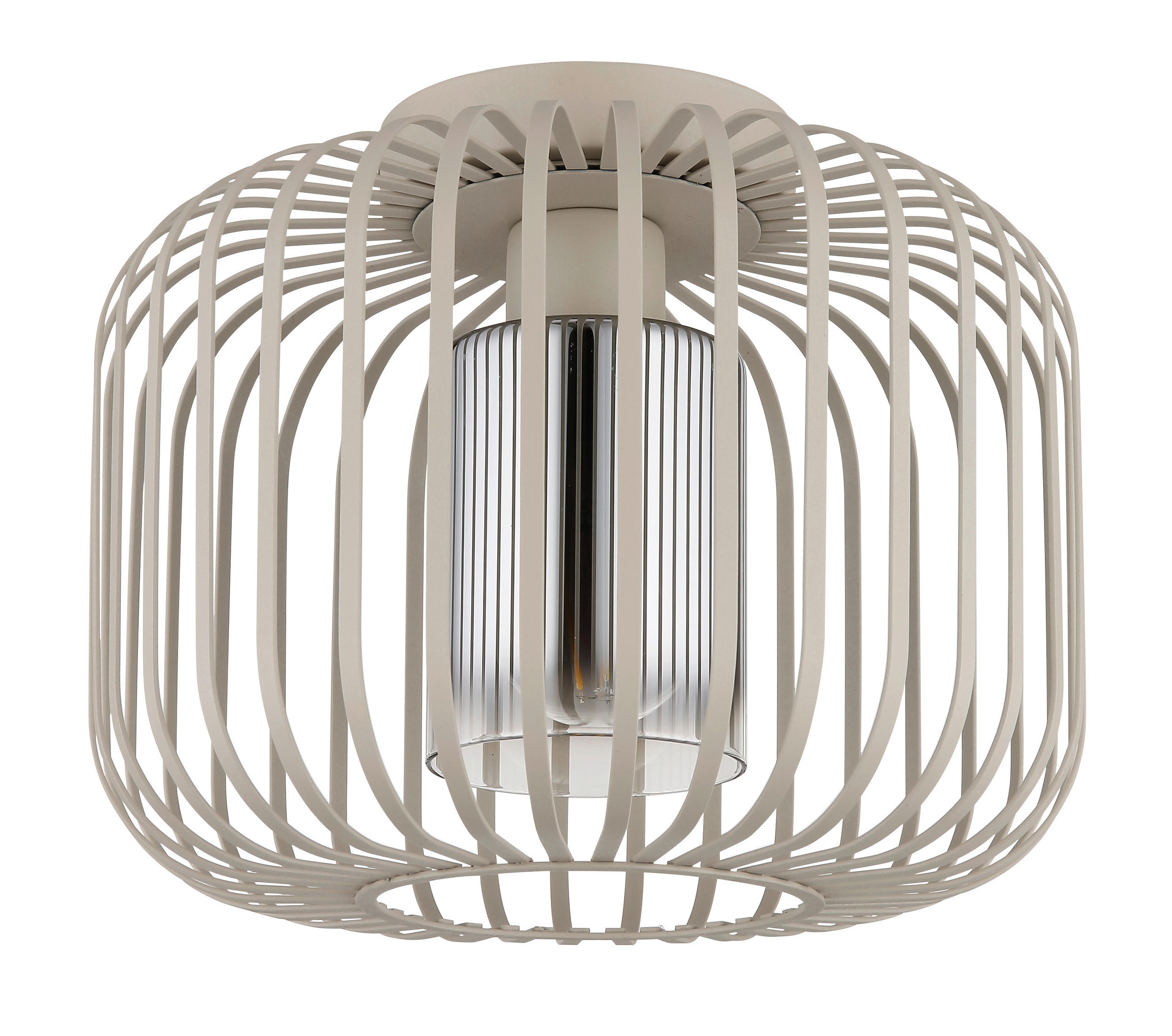 DECKENLEUCHTE  28/23 cm    - Sandfarben/Klar, Design, Glas/Metall (28/23cm) - Globo