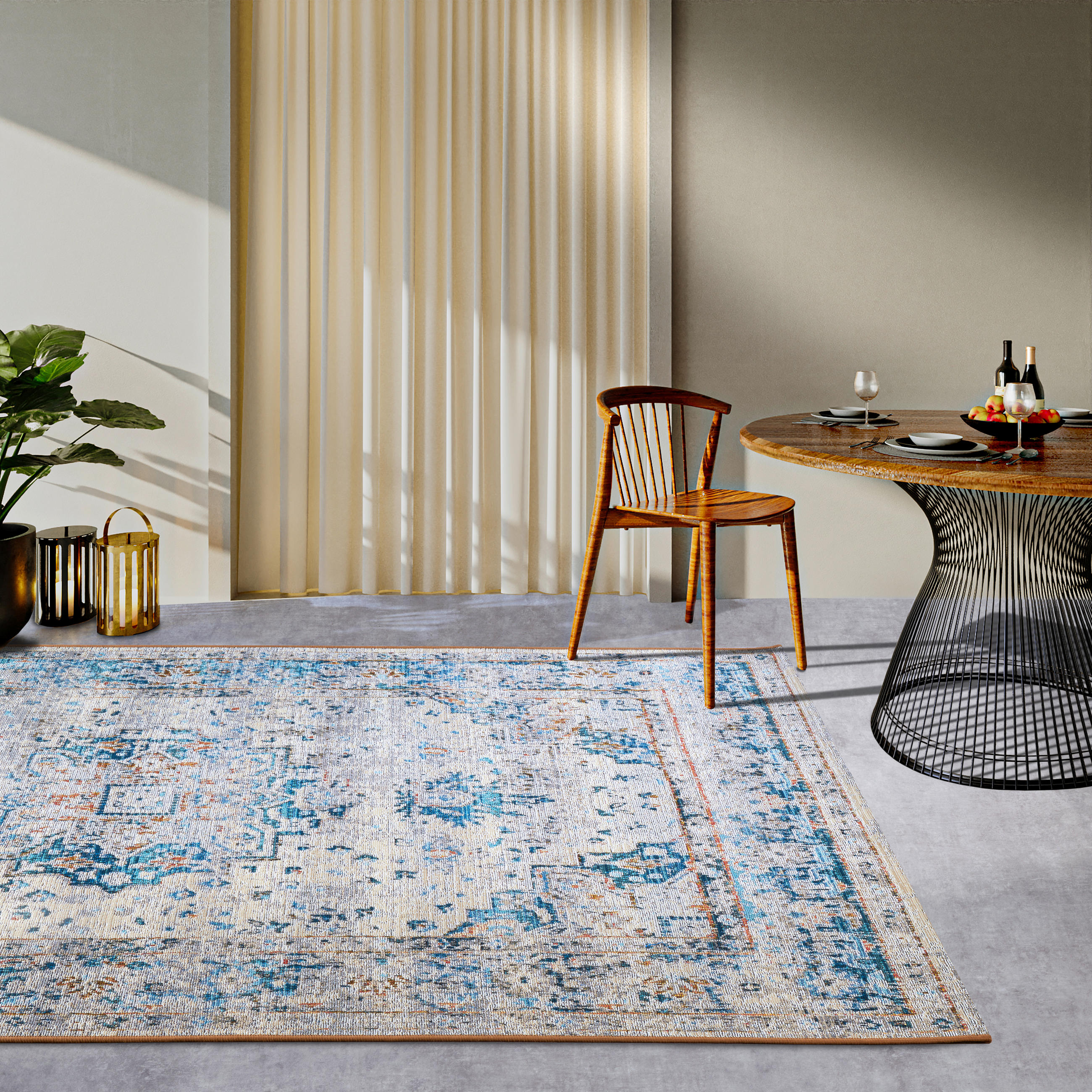 OUTDOORTEPPICH 200/285 cm Kollektion 1767 Blau, Creme  - Blau/Creme, Design, Kunststoff (200/285cm) - Villeroy & Boch