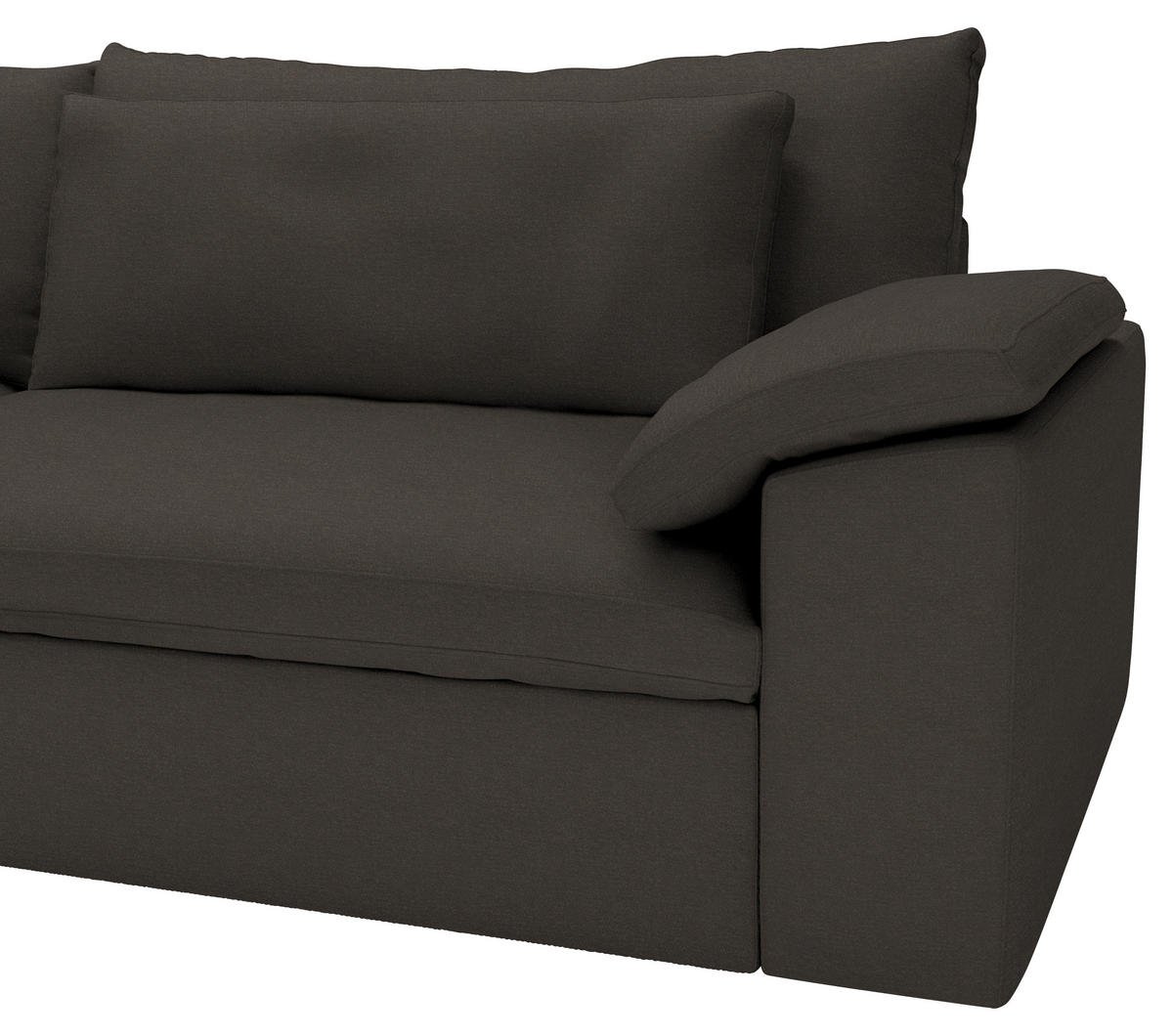 ECKSOFA  Chenille Mokka  - Schwarz/Mokka, Modern, Kunststoff/Textil (198/306cm) - Carryhome
