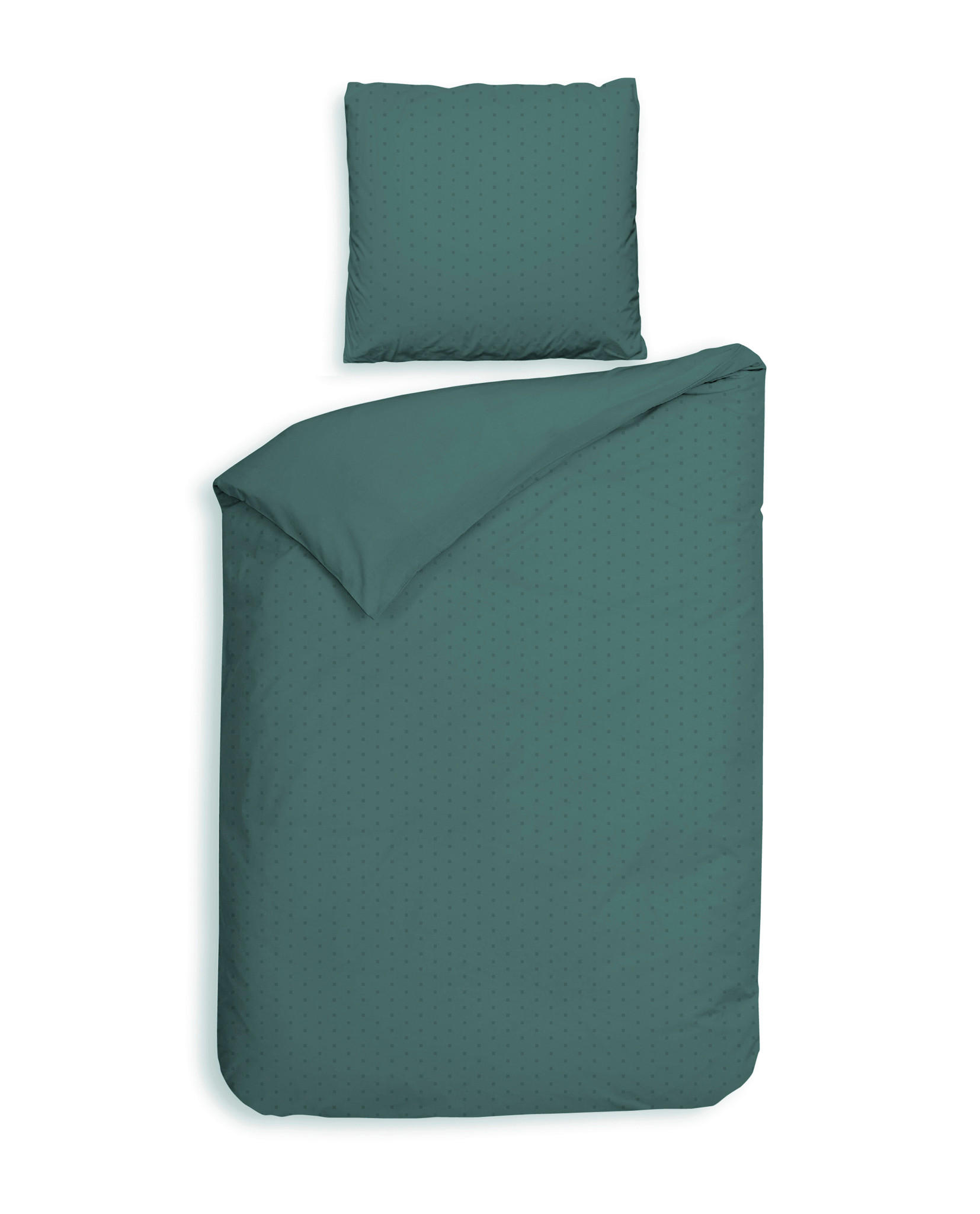 BETTWÄSCHE 2-teilig Punto Makosatin 155/220 cm  - Graugrün, Basics, Textil (155/220cm) - Heckettlane
