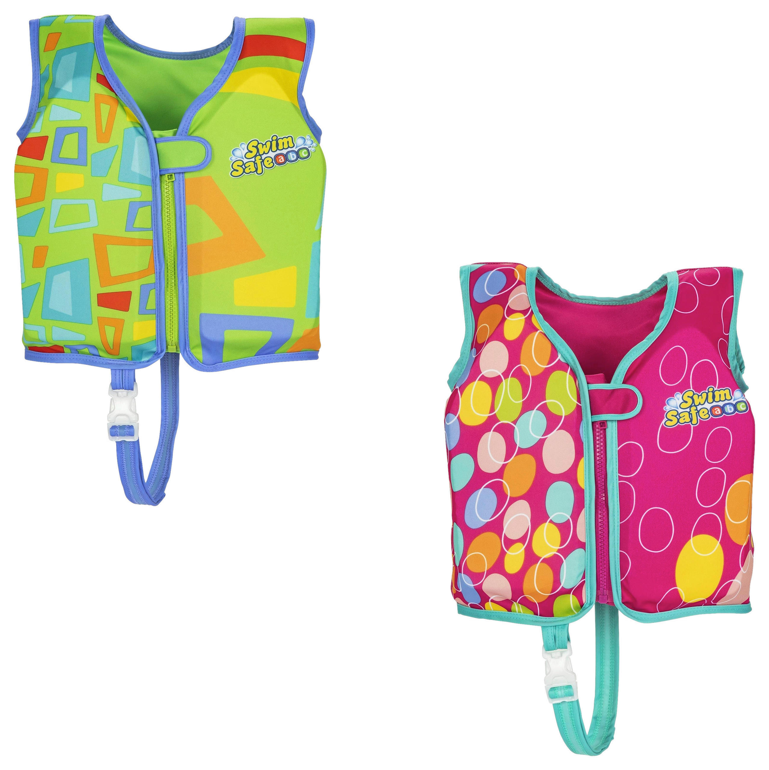 SCHWIMMWESTE - Pink/Hellgrün, Basics, Kunststoff - Bestway