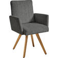 ARMLEHNSTUHL  in Chenille  - Eichefarben/Grau, Design, Holz/Textil (56/92/60cm) - Dieter Knoll