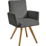 ARMLEHNSTUHL  in Chenille  - Eichefarben/Grau, Design, Holz/Textil (56/92/60cm) - Dieter Knoll