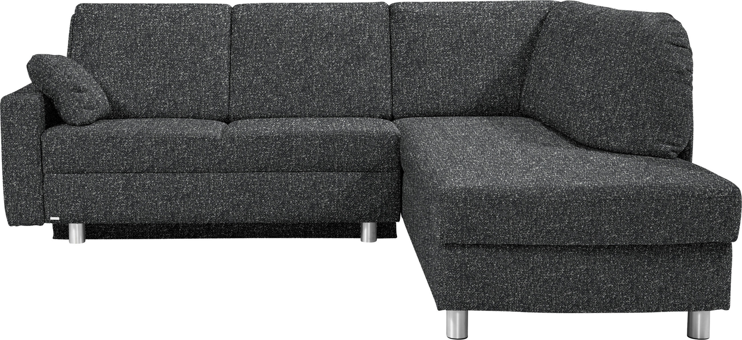 ECKSOFA  in Mikrovelours Anthrazit  227/208 cm  - Anthrazit/Alufarben, KONVENTIONELL, Textil/Metall (227/208cm) - Sedda