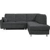 ECKSOFA  in Mikrovelours Anthrazit  227/208 cm  - Anthrazit/Alufarben, KONVENTIONELL, Textil/Metall (227/208cm) - Sedda