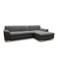ECKSOFA NIKA Schlammfarben Webstoff  - Schlammfarben/Silberfarben, Basics, Holz/Textil (277/156cm) - MID.YOU
