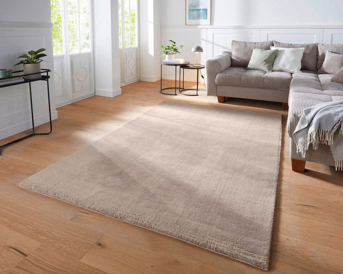 WEBTEPPICH Wohnzimmer 80 cm Fiona Beige rund  - Beige, KONVENTIONELL, Textil (80cm) - Novel