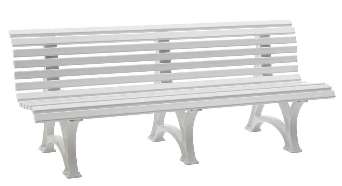 GARTENBANK 200/80/64 cm   - Weiß, Basics, Kunststoff (200/80/64cm) - Modante
