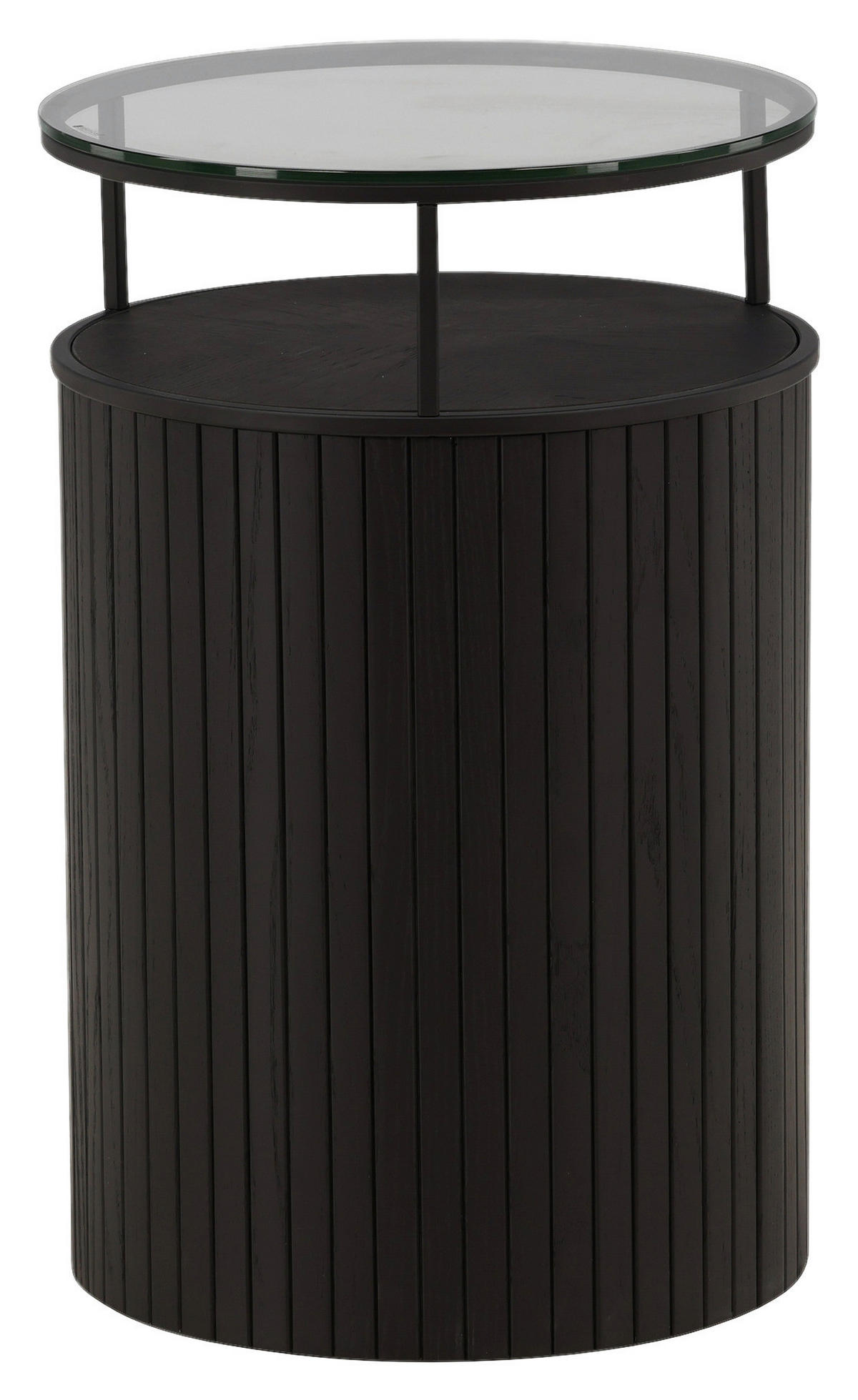 BEISTELLTISCH 37/37/58 cm Esche Schwarz rund  - Schwarz, Design, Glas/Holz (37/37/58cm) - Livetastic