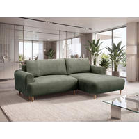 ECKSOFA Struktur Dunkelgrau  - Dunkelgrau/Naturfarben, Design, Holz/Textil (230/150cm) - MID.YOU