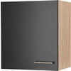 KÜCHENOBERSCHRANK 50/56,1/34,6 cm  in Schwarz, Eichefarben  - Eichefarben/Silberfarben, Basics, Holzwerkstoff/Metall (50/56,1/34,6cm) - Respekta