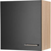 KÜCHENOBERSCHRANK 50/56,1/34,6 cm  in Schwarz, Eichefarben  - Eichefarben/Silberfarben, Basics, Holzwerkstoff/Metall (50/56,1/34,6cm) - Respekta