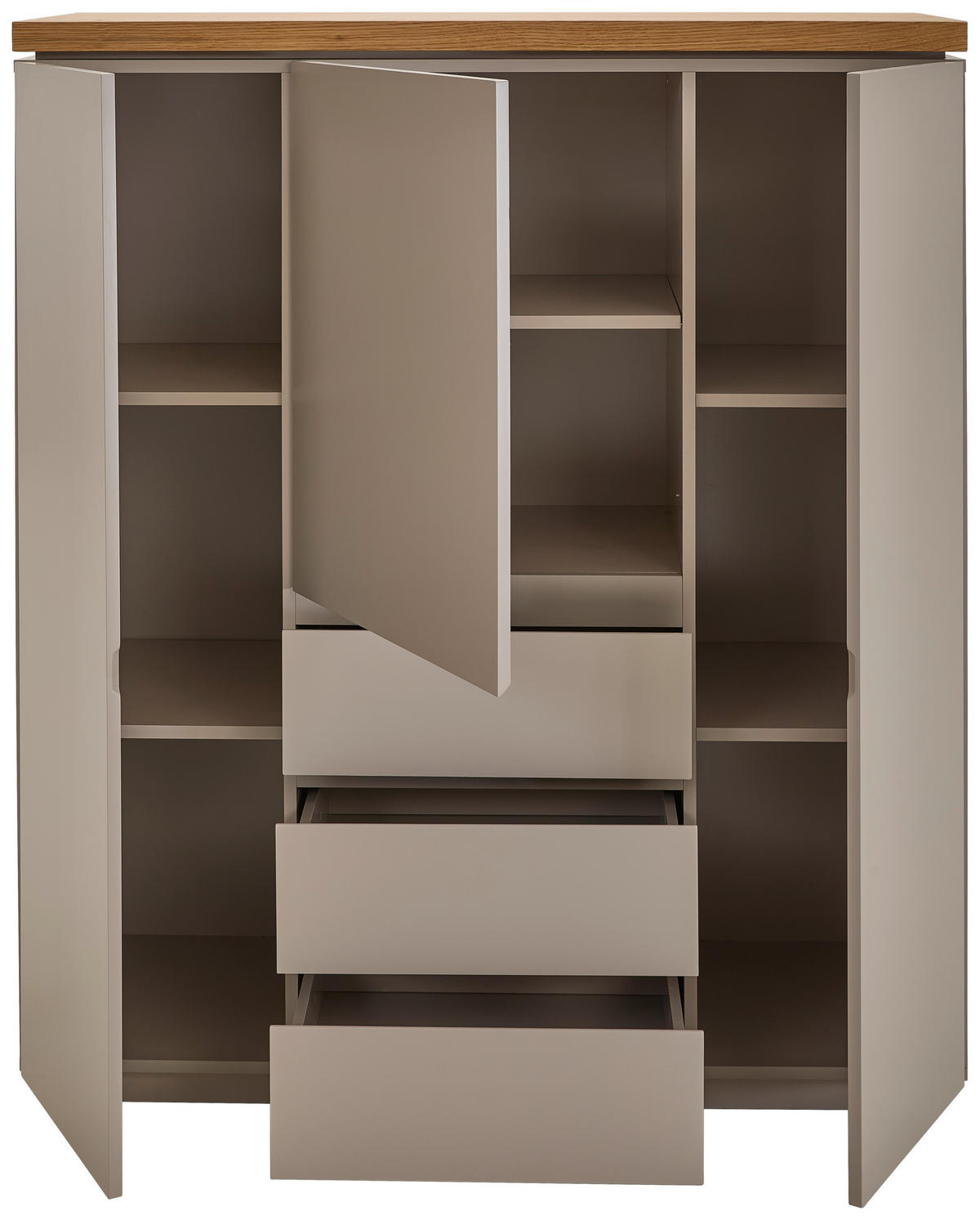 Sideboard Asmara  in 113/130/40 cm  - Eichefarben/Grau, Design, Holzwerkstoff (113/130/40cm) - MID.YOU