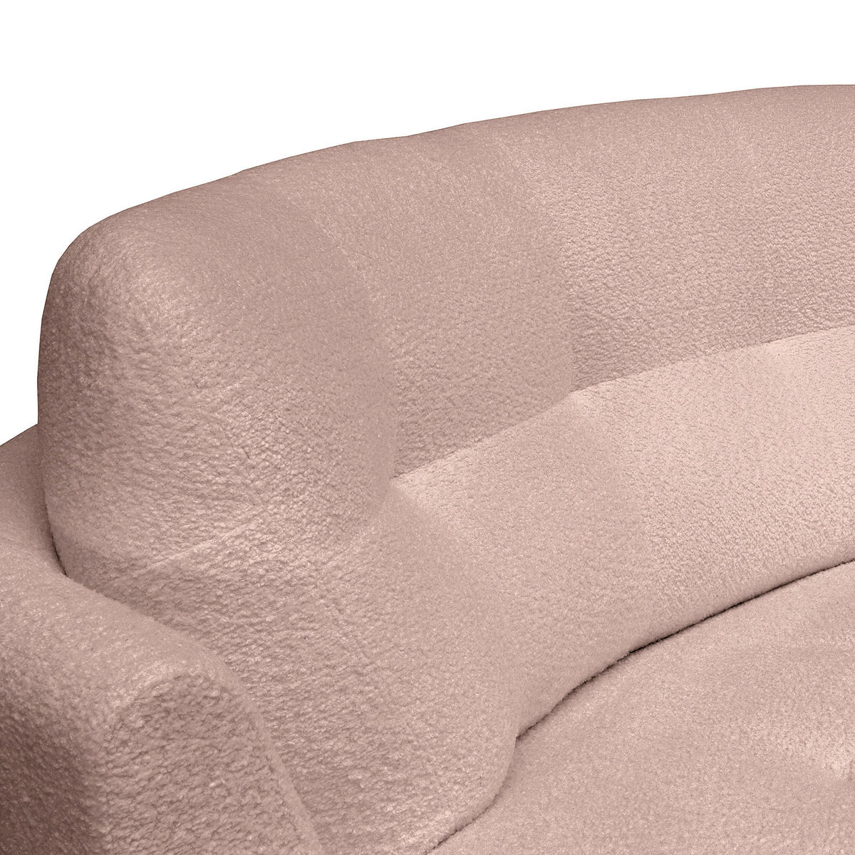 ECKSOFA in Bouclé Rosa  - Weiss/Schwarz, Design, Kunststoff/Textil (300/113cm) - Livetastic