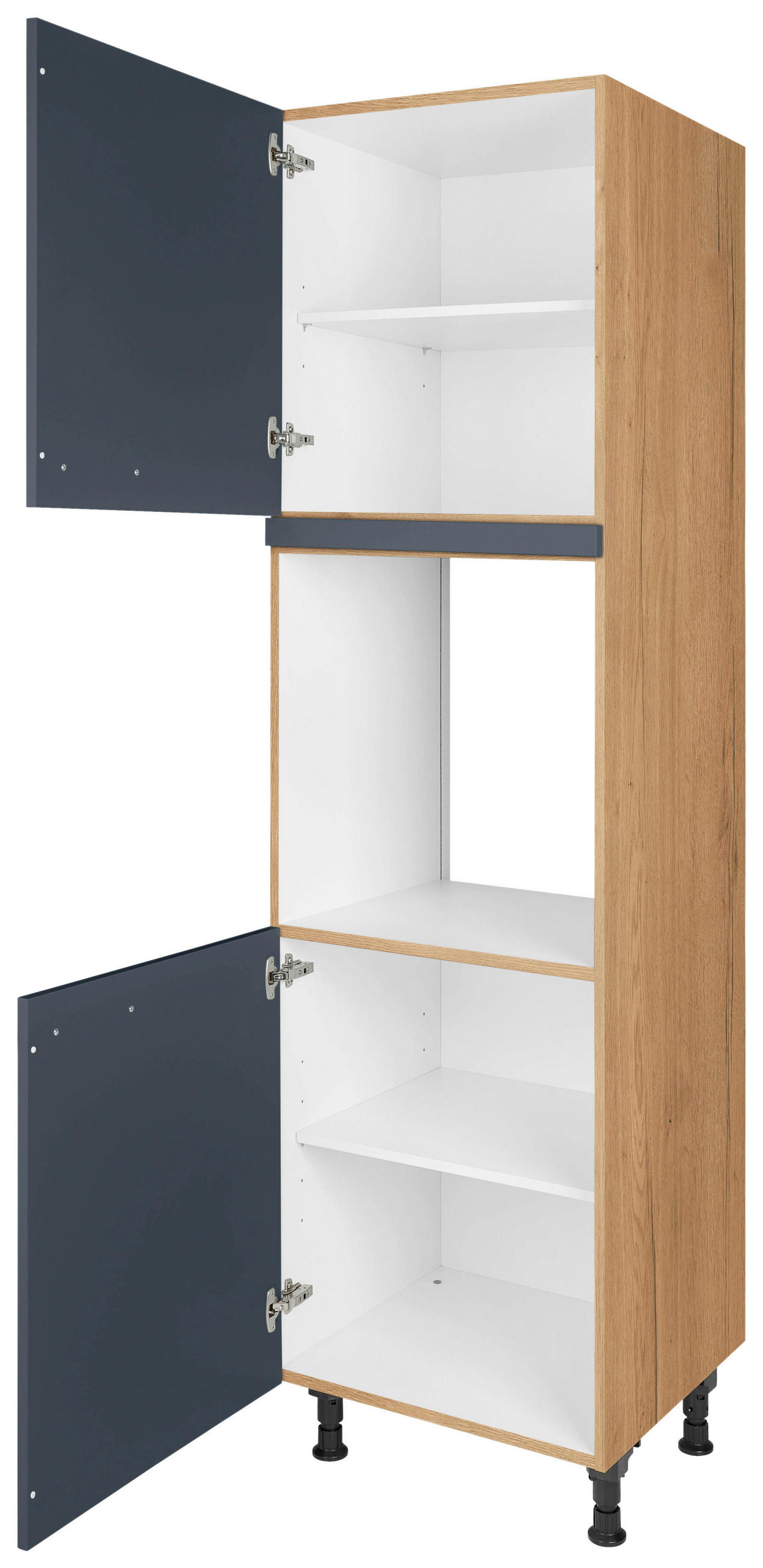 GERÄTEUMBAUSCHRANK 60/216,6/58 cm  in Blau, Eichefarben  - Blau/Eichefarben, MODERN, Holzwerkstoff/Metall (60/216,6/58cm) - Nobilia