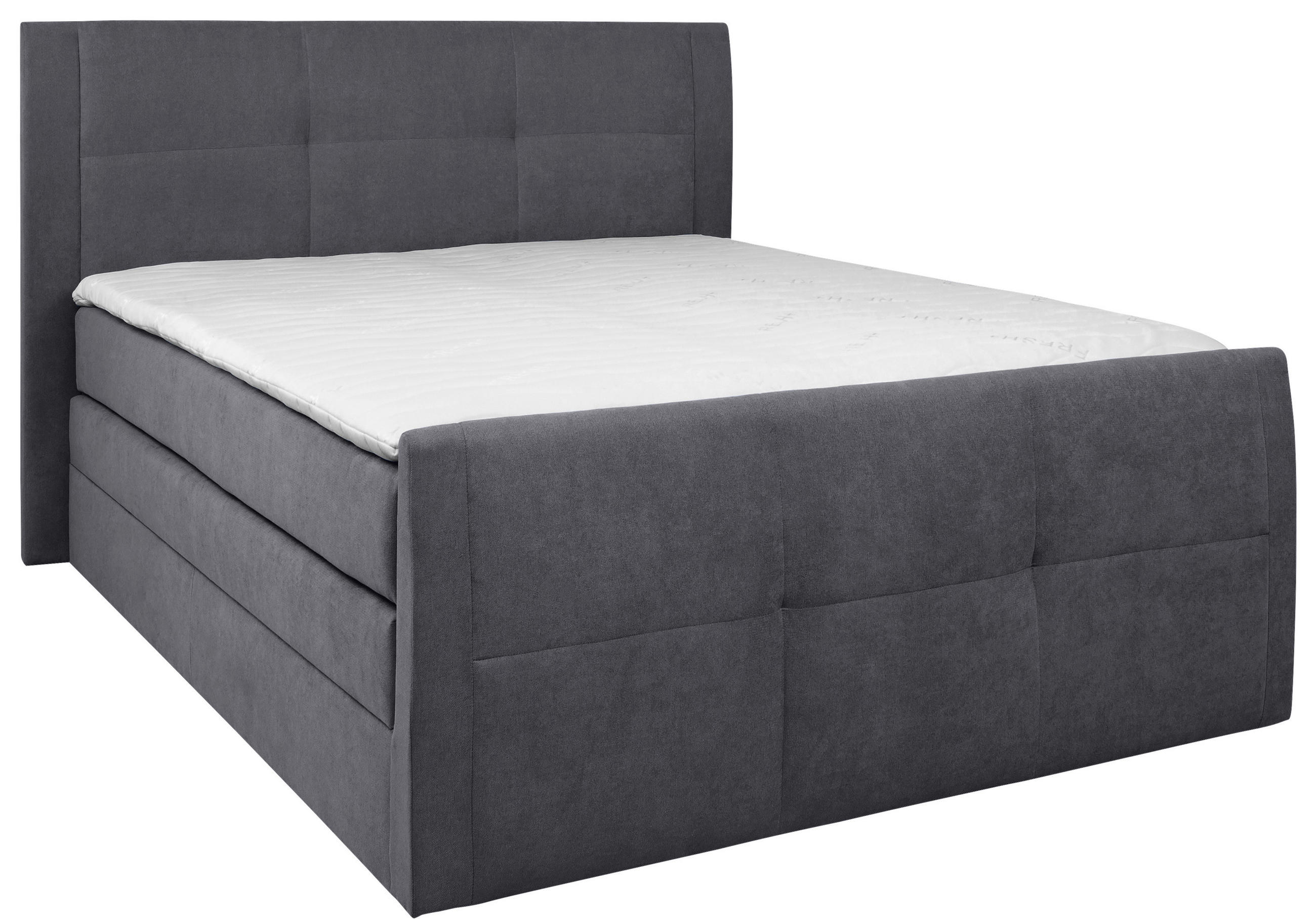 BOXSPRINGBETT 120/200 cm  in Grau  - Schwarz/Grau, KONVENTIONELL, Kunststoff/Textil (120/200cm) - Boxxx