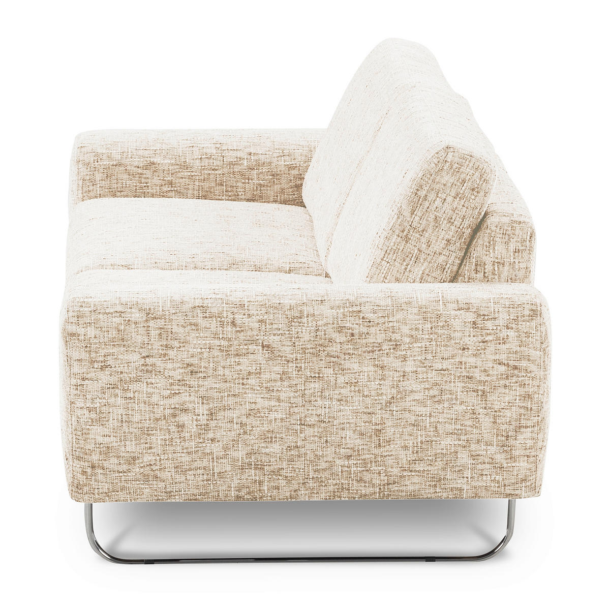 2-SITZER-SOFA SPRING in Webstoff Beige Modern  - Chromfarben/Beige, Design, Textil/Metall (157/85/92cm) - Livetastic