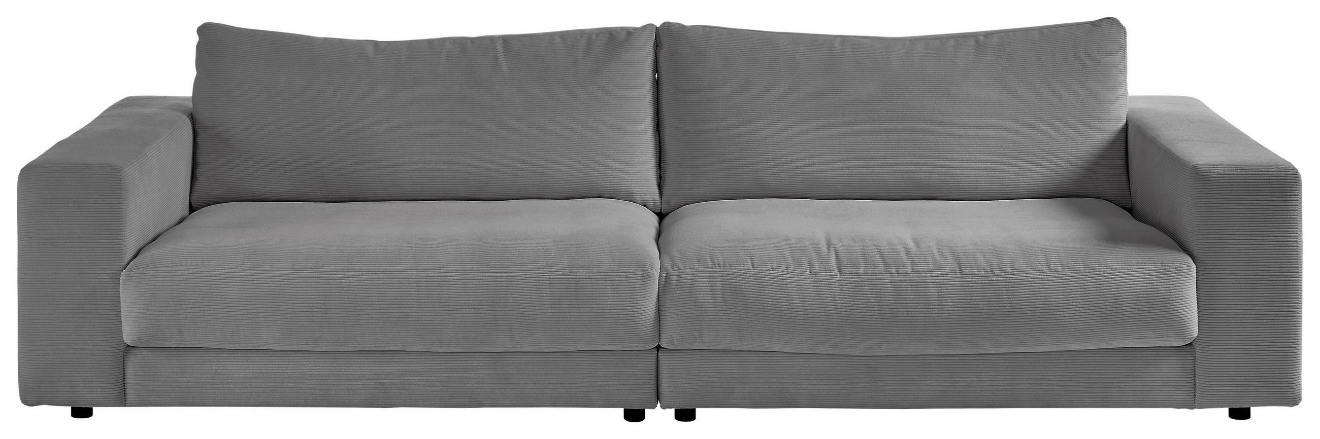 3-SITZER-SOFA in Cord Dunkelgrau  - Dunkelgrau/Schwarz, Design, Kunststoff/Textil (290/86/127cm) - Lomoco