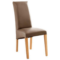 STUHL  Beinauswahl, Stoffauswahl Lederlook  Buchefarben, Cappuccino  - Buchefarben/Cappuccino, Konventionell, Holz/Textil (47/102/57cm) - Carryhome