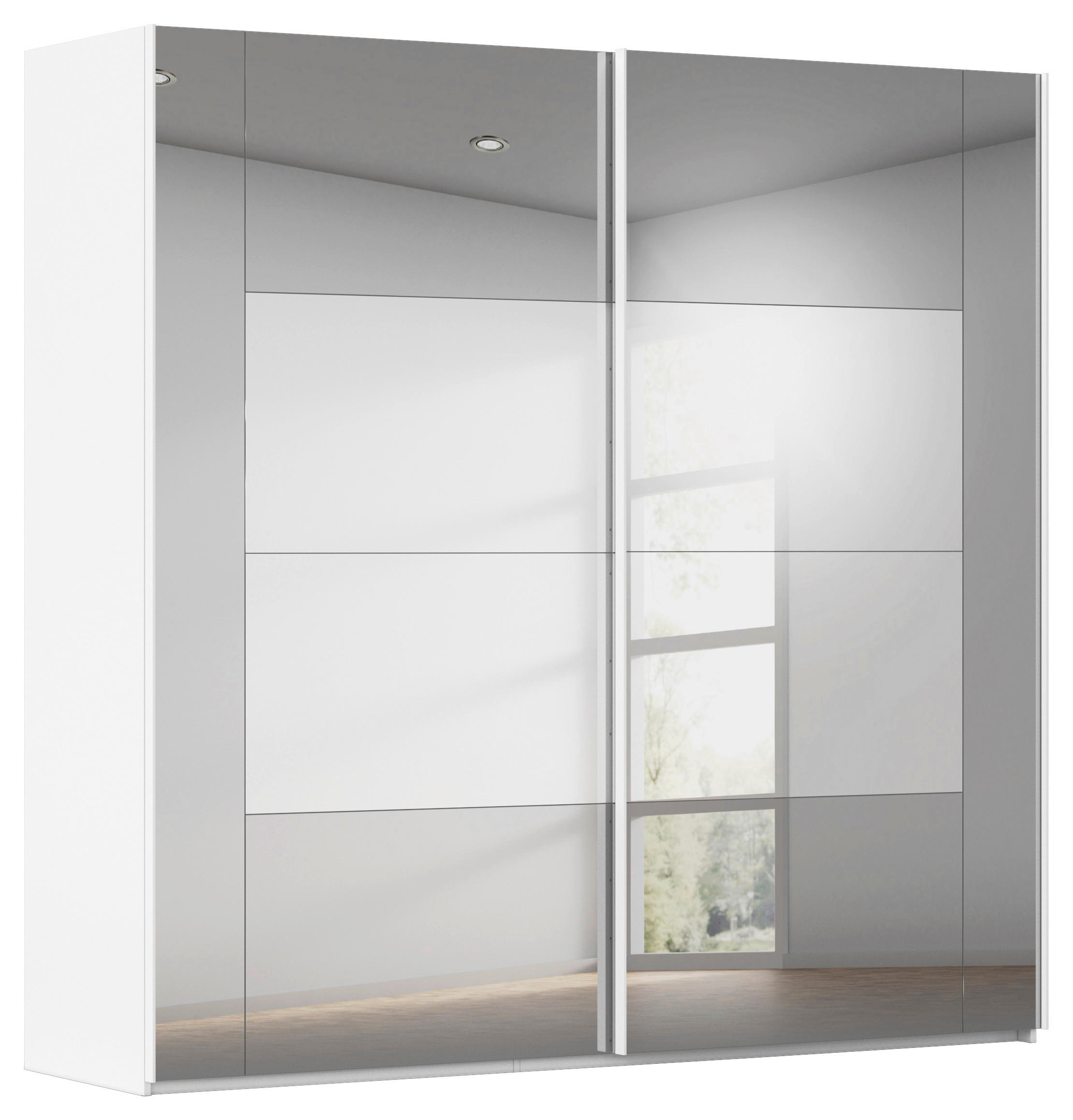 SCHWEBETÜRENSCHRANK 226/223/68 cm 2-türig Weiß  - Weiß, Design, Glas/Holzwerkstoff (226/223/68cm) - Xora