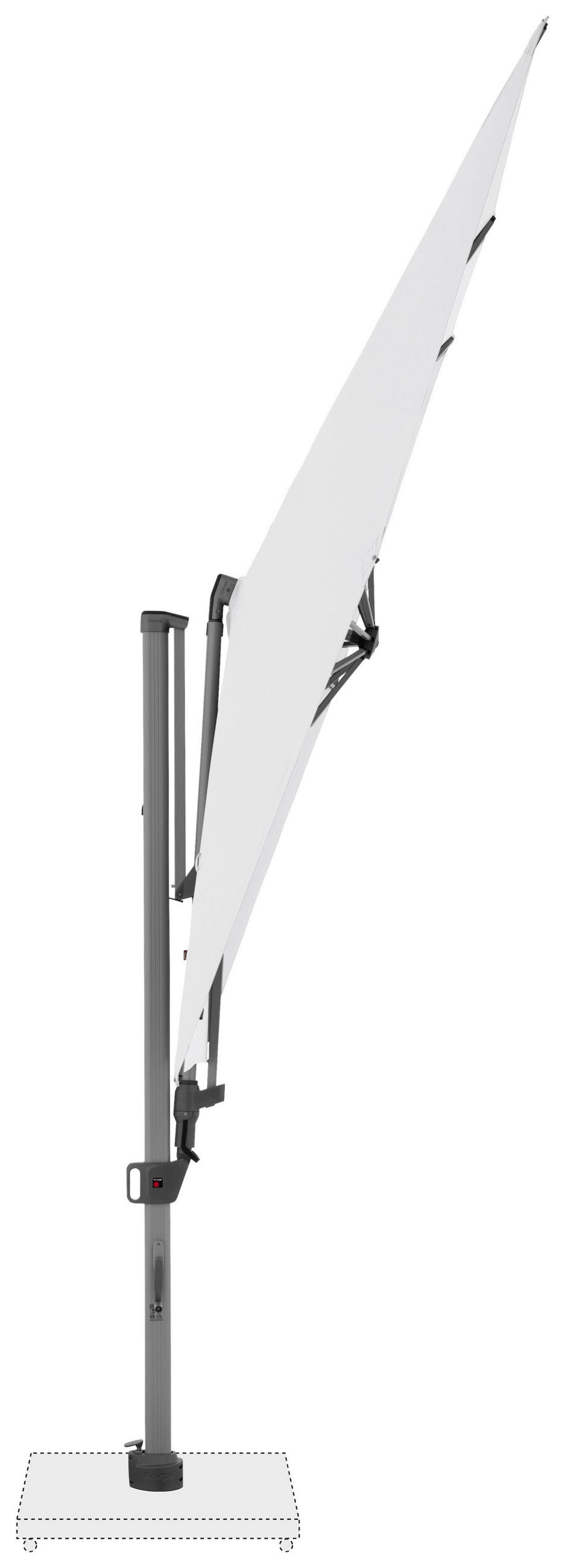 AMPELSCHIRM 275 cm Weiß  - Silberfarben/Alufarben, KONVENTIONELL, Textil/Metall (275/263cm) - KNIRPS