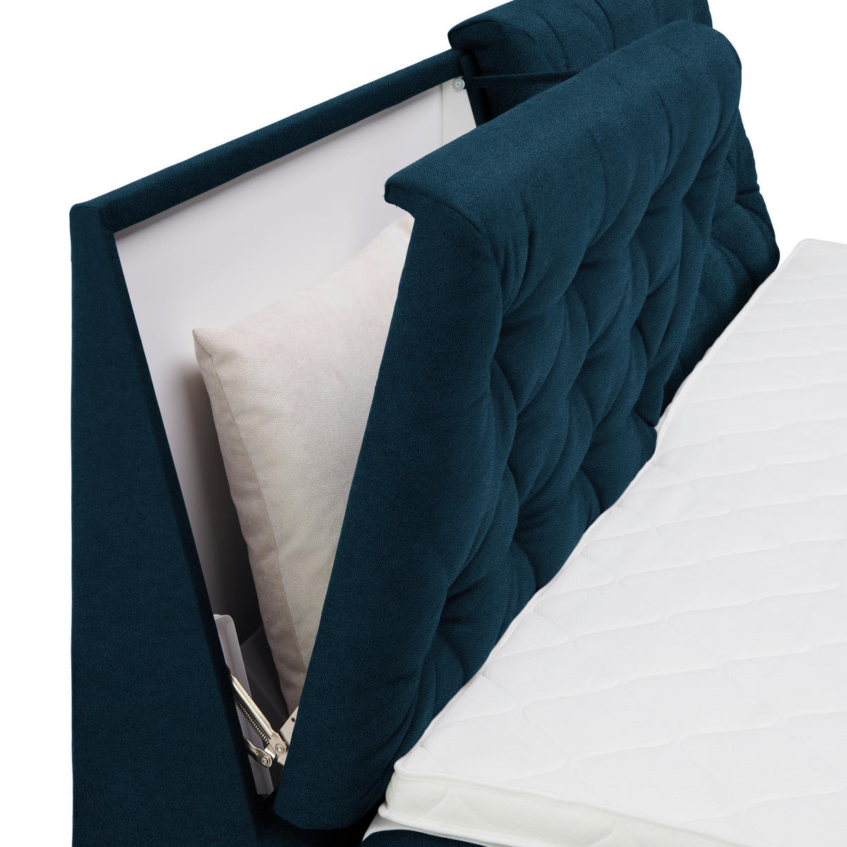 BOXSPRINGBETT 180/200 cm  in Dunkelblau  - Schwarz/Dunkelblau, Konventionell, Kunststoff/Textil (180/200cm) - Carryhome