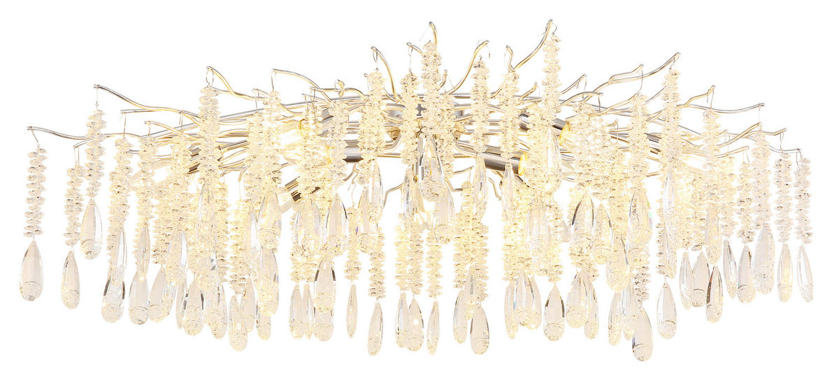 DECKENLEUCHTE    100/55/45 cm  - Klar/Silberfarben, Design, Glas/Metall (100/55/45cm) - Globo