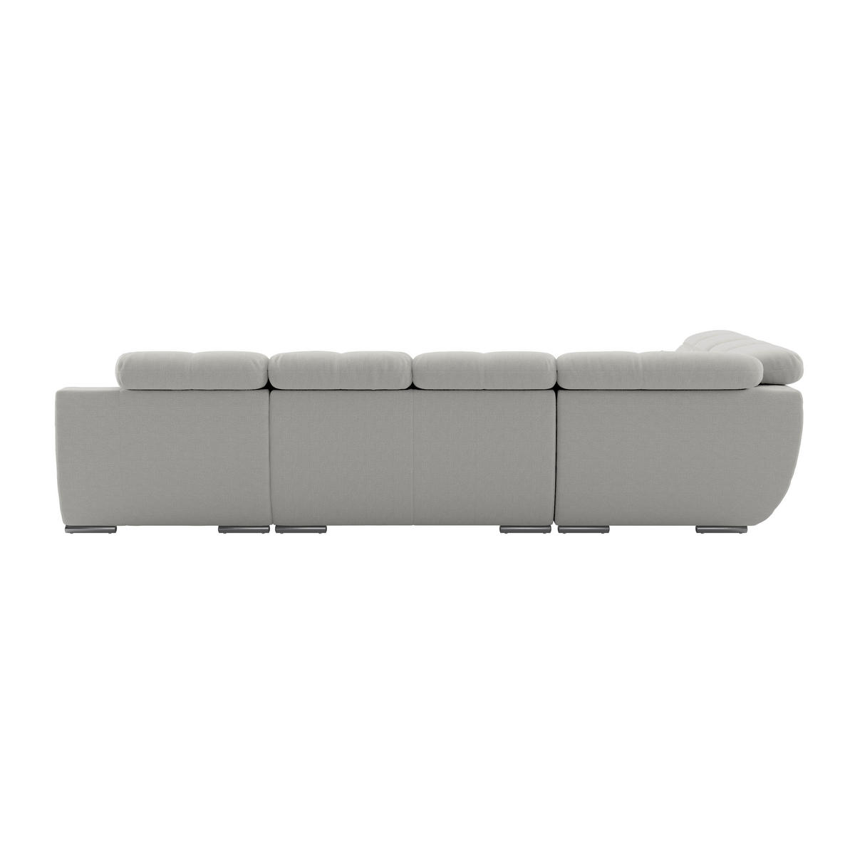 WOHNLANDSCHAFT MULTI Grau Chenille  - Chromfarben/Grau, MODERN, Textil/Metall (228/345/184cm) - Livetastic