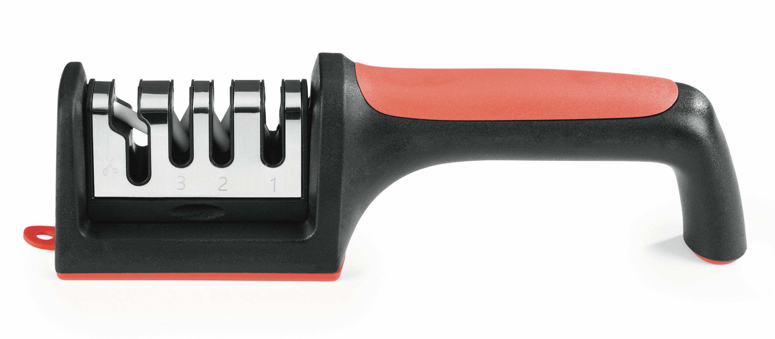 MESSERSCHÄRFER GOURMETmaxx  Keramik  - Rot/Schwarz, Basics, Keramik/Kunststoff (5/5,6/21,5cm) - GOURMETMAXX
