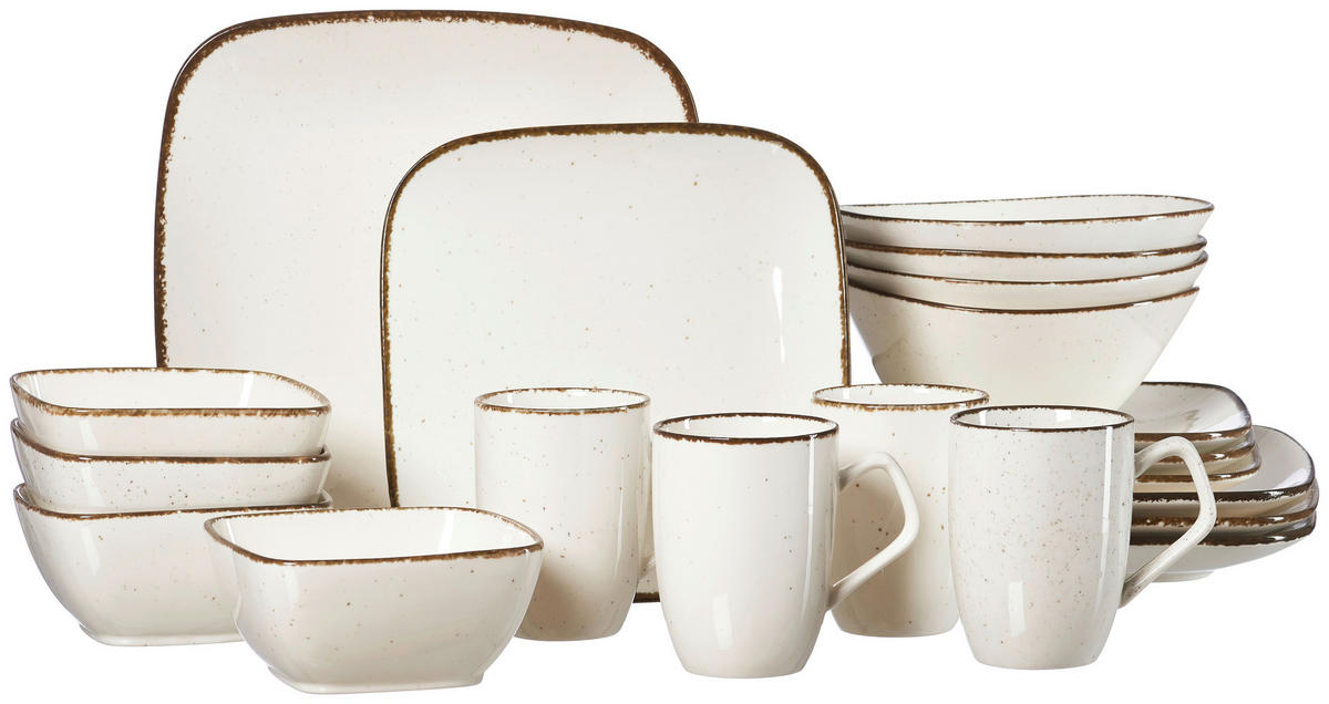 KOMBISERVICE Creme Casa 20-teilig 4 Personen  - Creme, Basics, Keramik - Ritzenhoff Breker