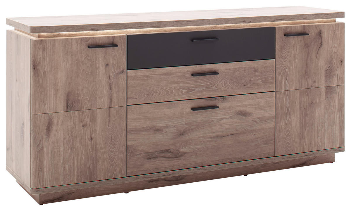 SIDEBOARD Anthrazit, Eiche dunkel  170/81/44 cm  - Eiche dunkel/Anthrazit, KONVENTIONELL, Holzwerkstoff/Metall (170/81/44cm) - Cantus