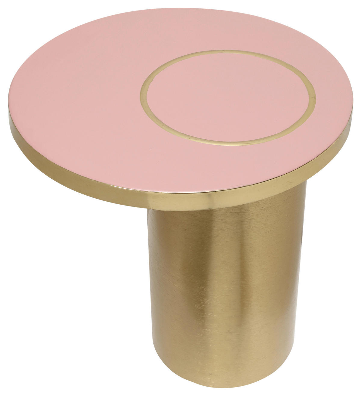 BEISTELLTISCH Rosa, Goldfarben rund  - Goldfarben/Rosa, Design, Metall (51/50cm) - Kayoom