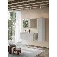 BADEZIMMER 3-teilig  in 100 cm  - Weiß, KONVENTIONELL, Holzwerkstoff/Stein (100cm) - Belluti