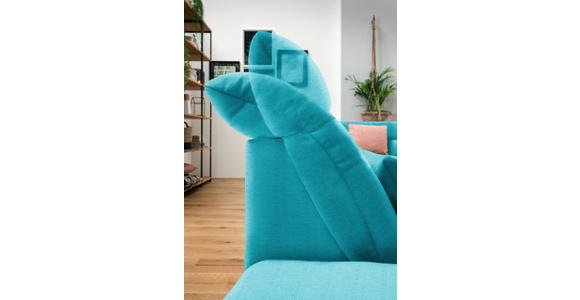 WOHNLANDSCHAFT  in Mikrofaser Türkis  - Türkis/Chromfarben, Design, Kunststoff/Textil (204/350/211cm) - Xora