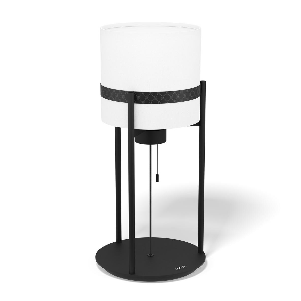 STOLNÍ LAMPA, E27, 21,5/52 cm  - bílá/černá, Lifestyle, kov/textil (21,5/52cm) - Joop!