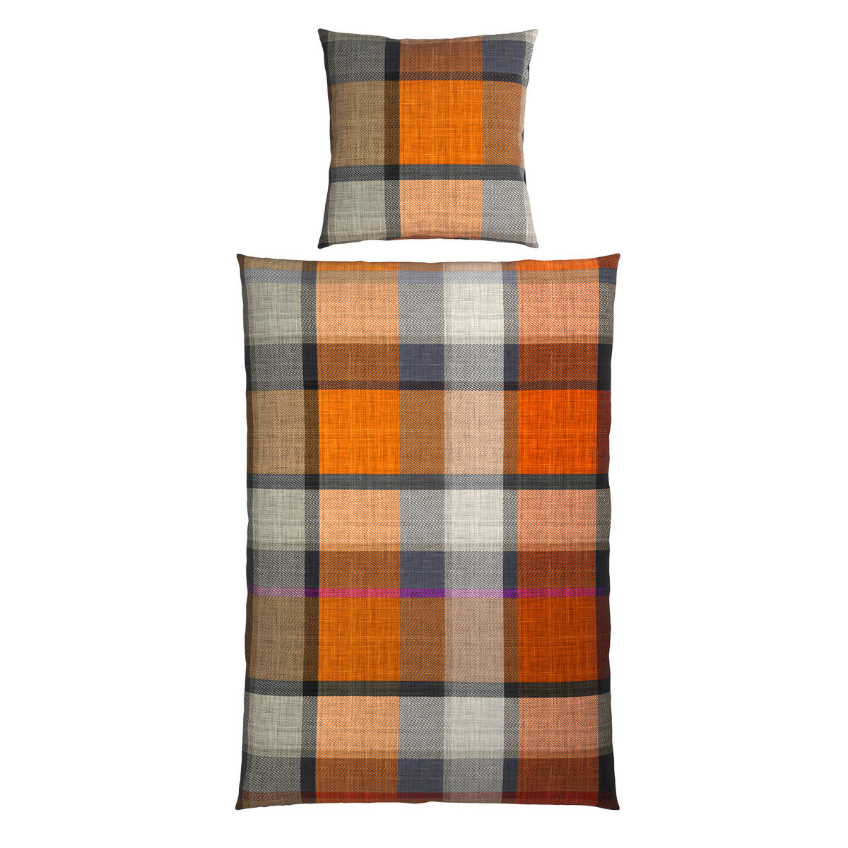 BETTWÄSCHE Flanell 155/220 cm  - Orange, Textil (155/220cm) - Novel