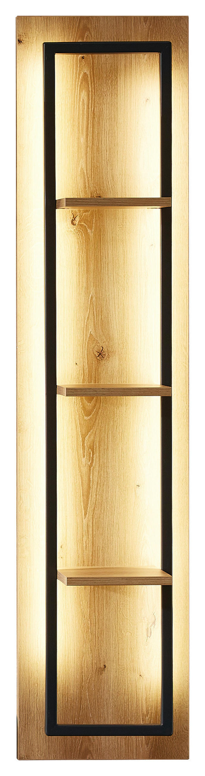 GARDEROBE 7-teilig  in 215/199/38 cm  - Eichefarben/Grau, Natur, Holz/Holzwerkstoff (215/199/38cm) - Linea Natura
