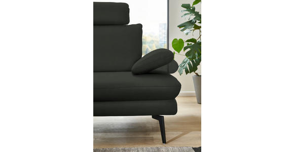 ECKSOFA in Echtleder Dunkelgrün 180/310 cm - Dunkelgrün/Schwarz, Design, Leder/Metall (180/310cm) - Dieter Knoll