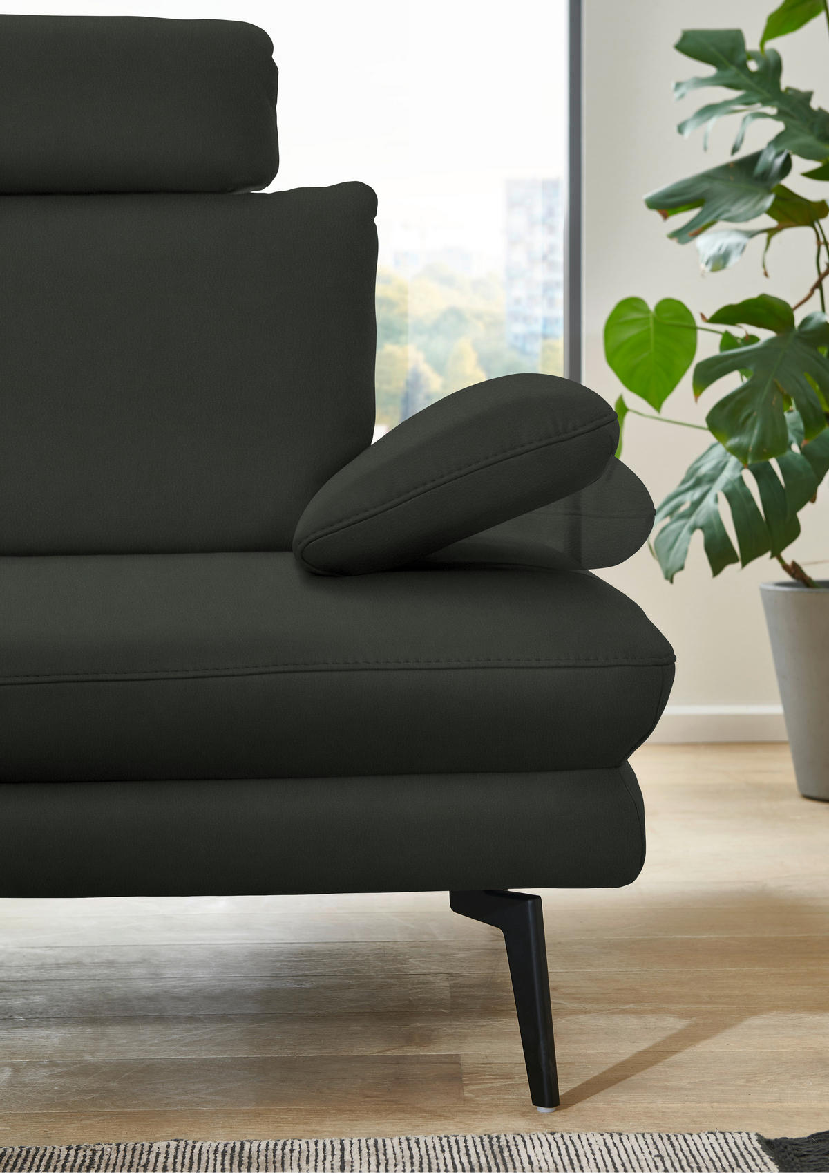 ECKSOFA in Echtleder Dunkelgrün  - Dunkelgrün/Schwarz, Design, Leder/Metall (180/310cm) - Dieter Knoll