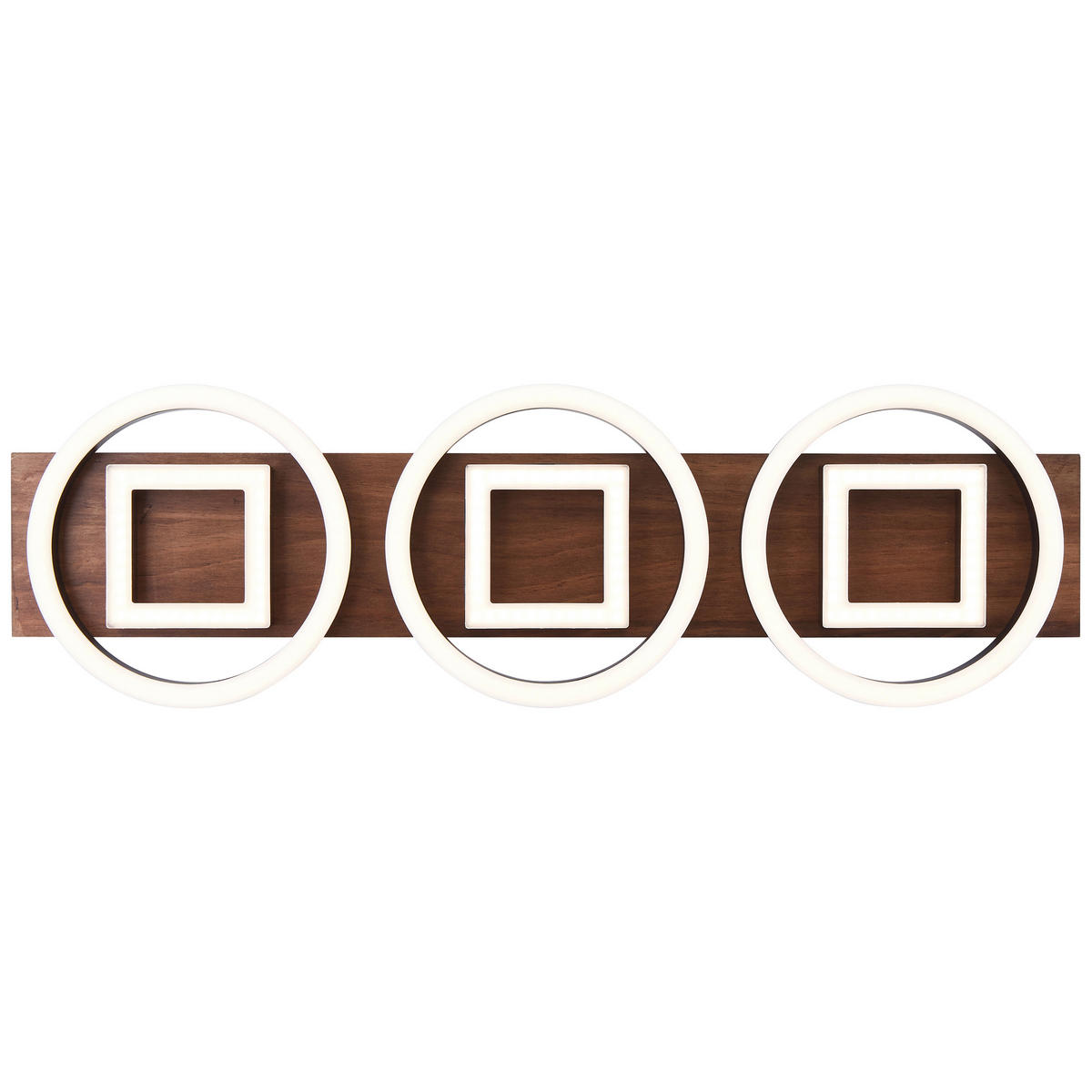 LED-DECKENLEUCHTE    67/6,5/20 cm  - Eiche dunkel/Schwarz, Design, Holz/Kunststoff (67/6,5/20cm) - Brilliant