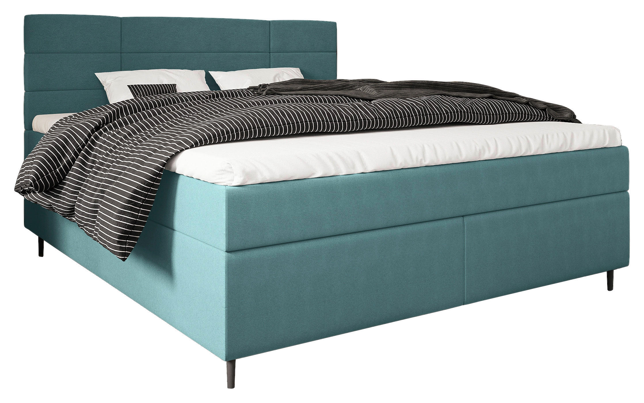 BOXBETT 180/200 cm  in Petrol  - Birkefarben/Petrol, KONVENTIONELL, Holz/Textil (180/200cm) - Boxxx