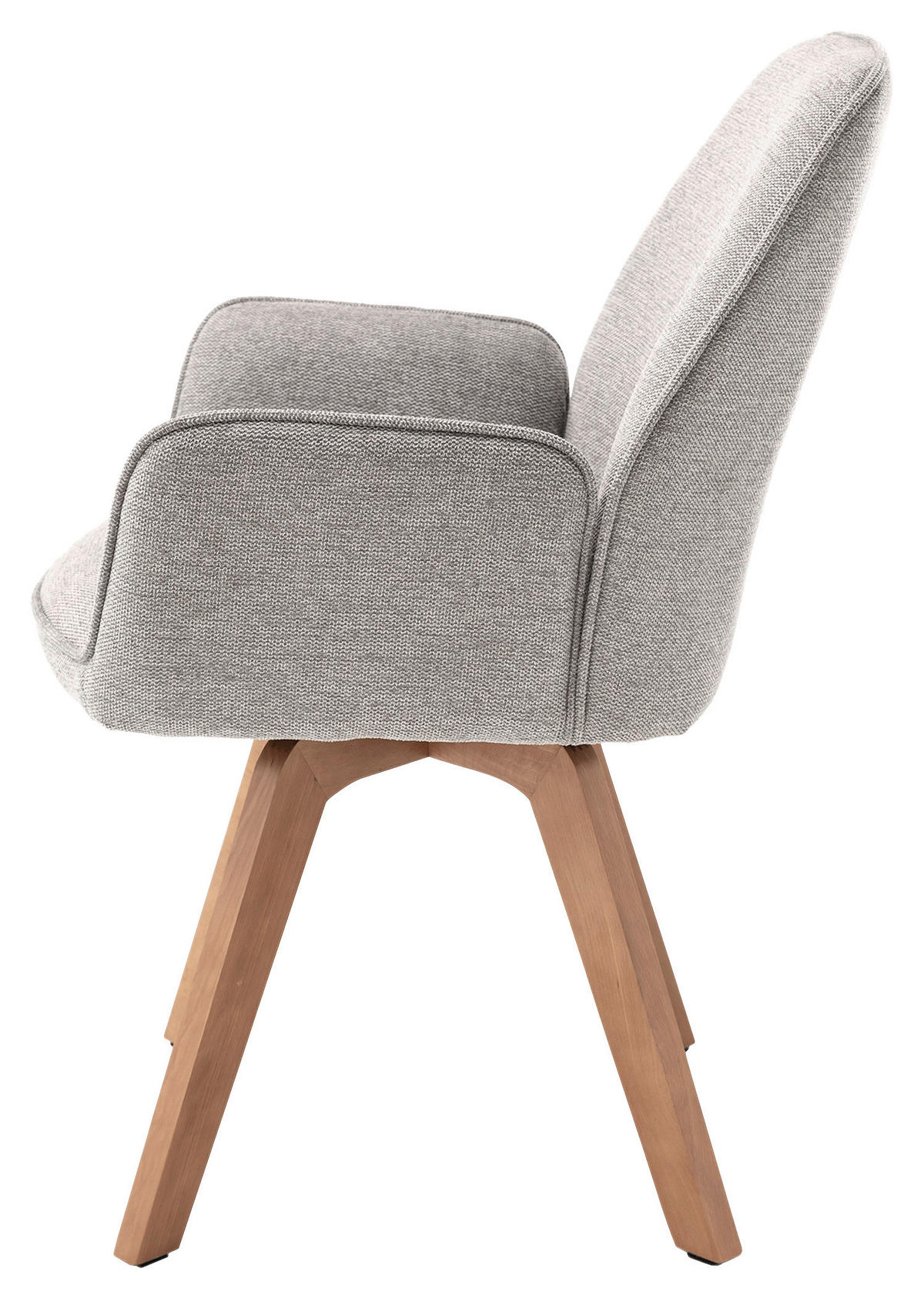 STUHL-SET - Buchefarben/Hellgrau, MODERN, Holz/Textil (57/89/61cm) - MID.YOU