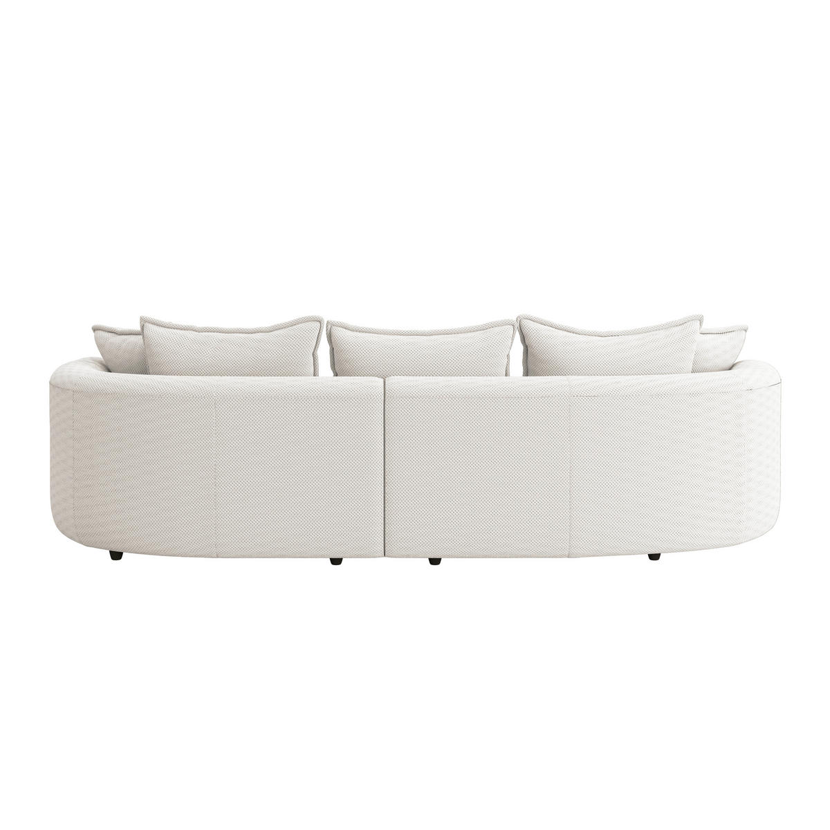 ECKSOFA LEVI Creme Velours, Struktur  - Creme/Schwarz, MODERN, Kunststoff/Textil (287/168cm) - Livetastic