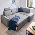 ECKSOFA  in Webstoff Grau  224/165 cm  - Schwarz/Grau, KONVENTIONELL, Kunststoff/Textil (224/165cm) - Xora
