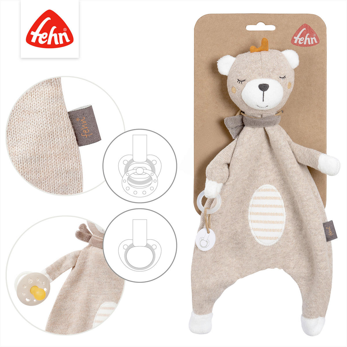 SCHMUSETUCH Classic Stars  - Hellbraun, Basics, Textil (34/19/6,5cm) - Fehn